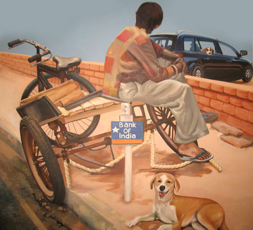 Realism Painting with Acrylic on Canvas "Impact" art by Ganga Maharana