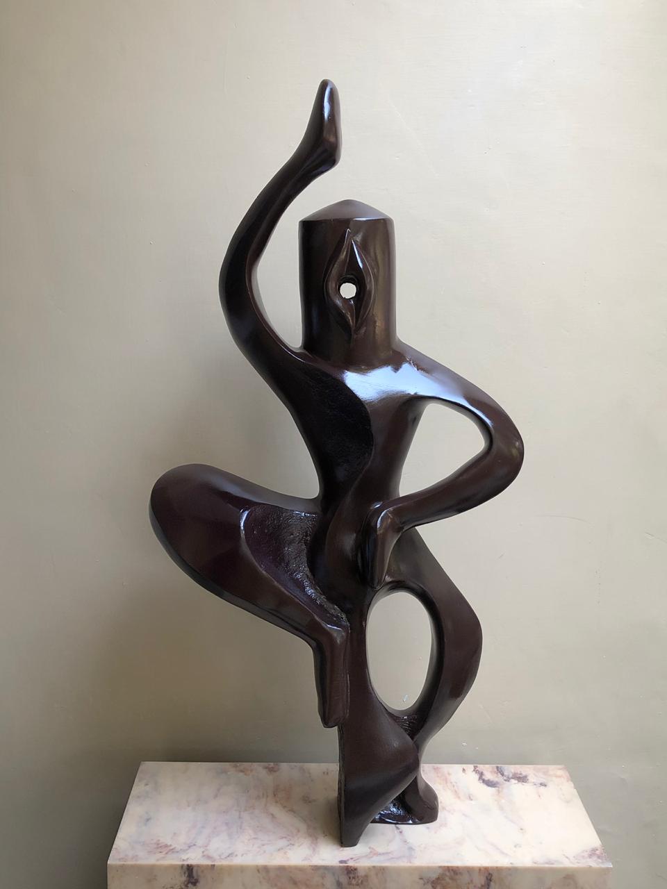 Semi Figurative Sculpture with Fibre"Dancing of Shiva" art by Vivek Jaiswal