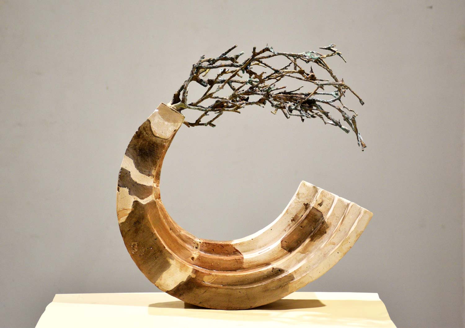 Contemporary Sculpture with Mixed Media"Life Destroy Another life" art by Vikas Kumar Yadav