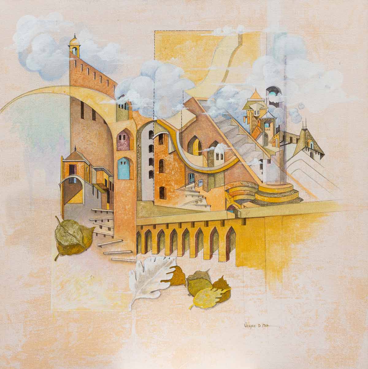 Conceptual Painting with Mixed Media on Canvas "Fight of Fantasy-2" art by Vijaylaxmi Deepak Mer