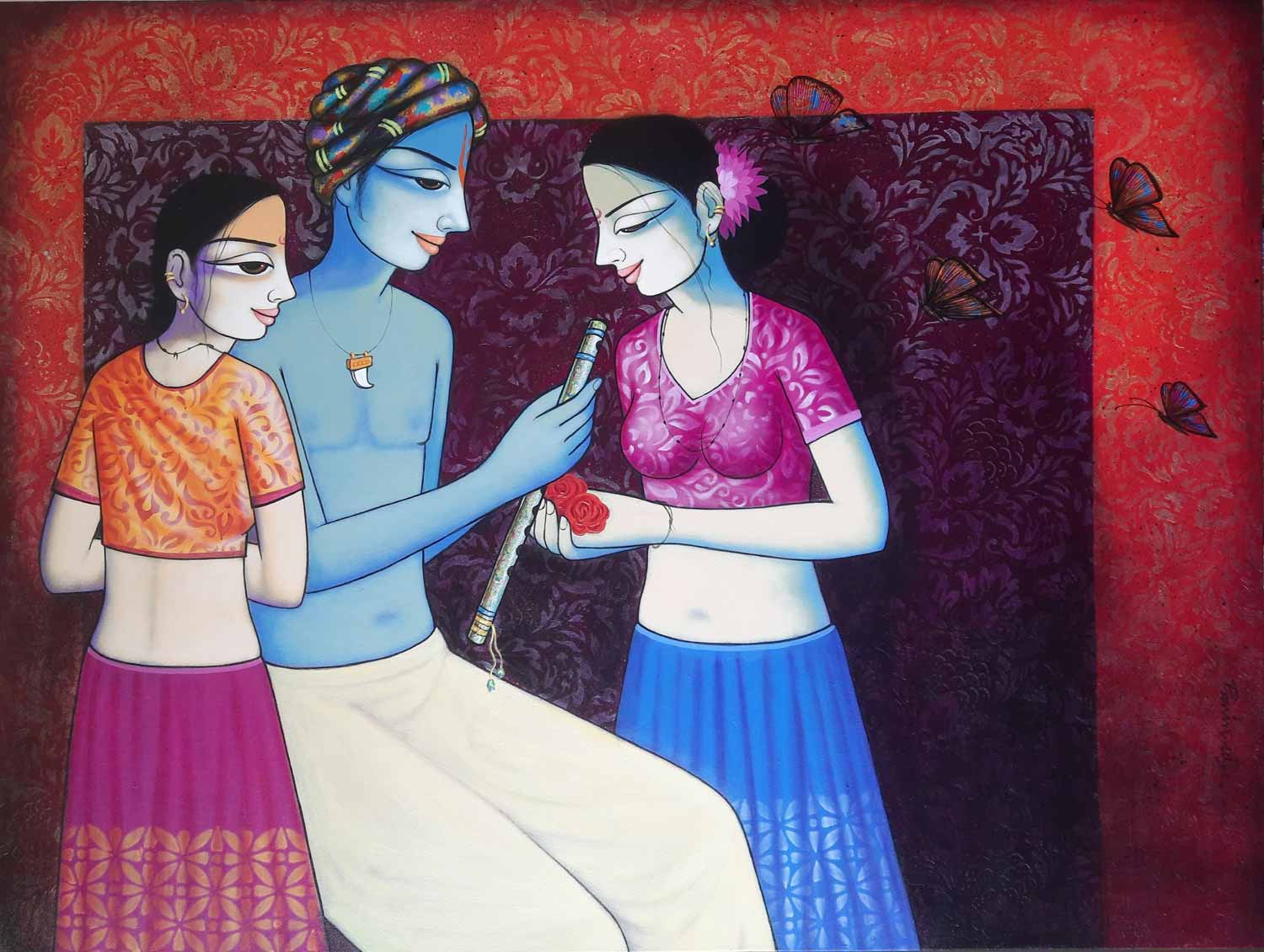Figurative Painting with Acrylic on Canvas "Untitled-7" art by Pravin Utge