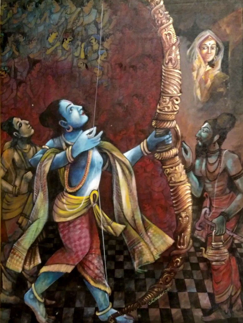 dhanurbhangam-painting-acrylic-on-canvas-chinna-sreepathi-IG879