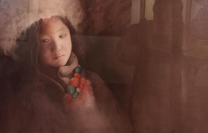 Nepali-Girl-Portrait-Watercolor-Painting-on-Paper-Jamuna-Gurung-IG310-IndiGalleria