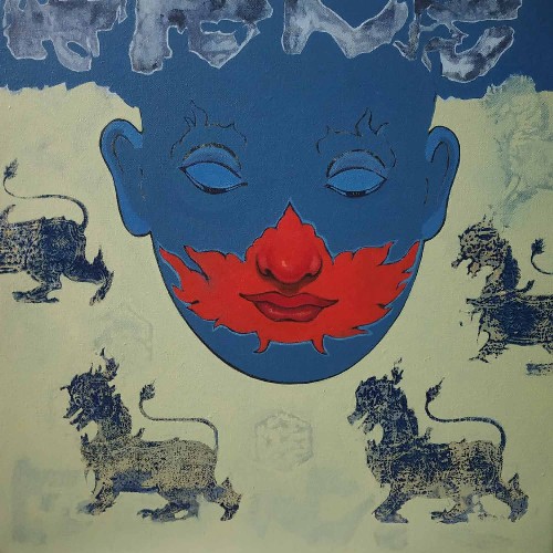 Mask-Acrylic-Painting-on-Canvas-Chaitanya-Ingle-IG1208-IndiGalleria