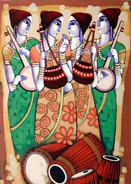 Baul-2019-painting-Sekhar-Roy-IndiGalleria-IG1064