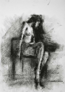 Woman-Sketch-002-Charcoal-on-Paper-Sachin-Upadhaye-IndiGalleria-IG2037