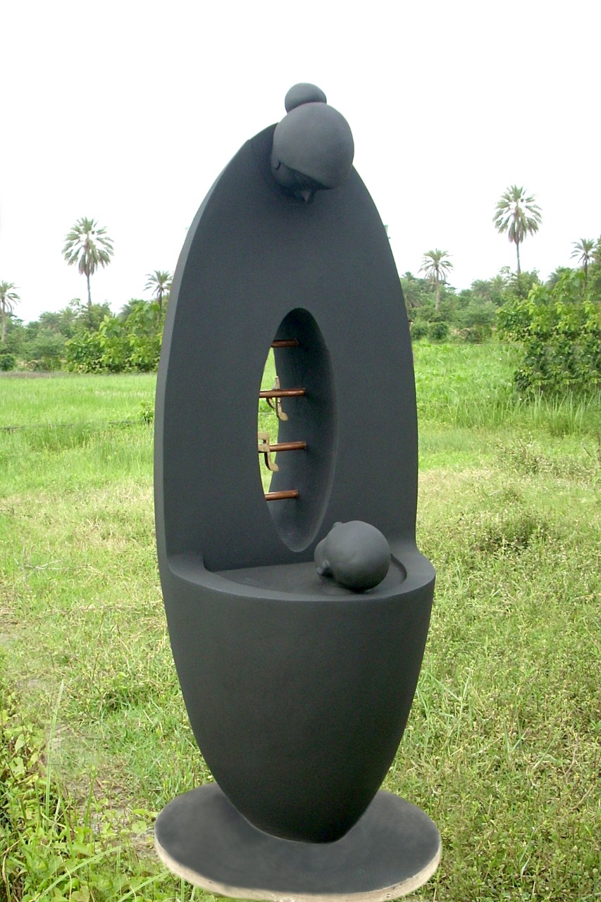 Figurative Sculpture with Fiberglass"Mother and Child" art by Debjyoti Purakayastha