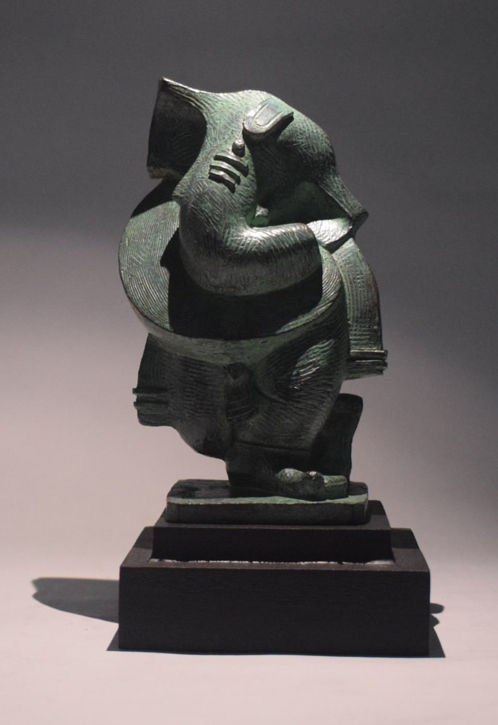 Figurative Sculpture with Bronze"Binayak" art by Debjyoti Purakayastha