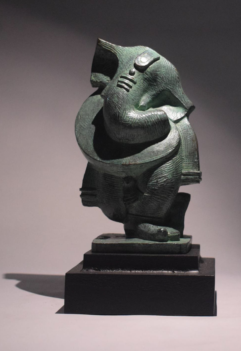 Figurative Sculpture with Bronze"Binayak" art by Debjyoti Purakayastha