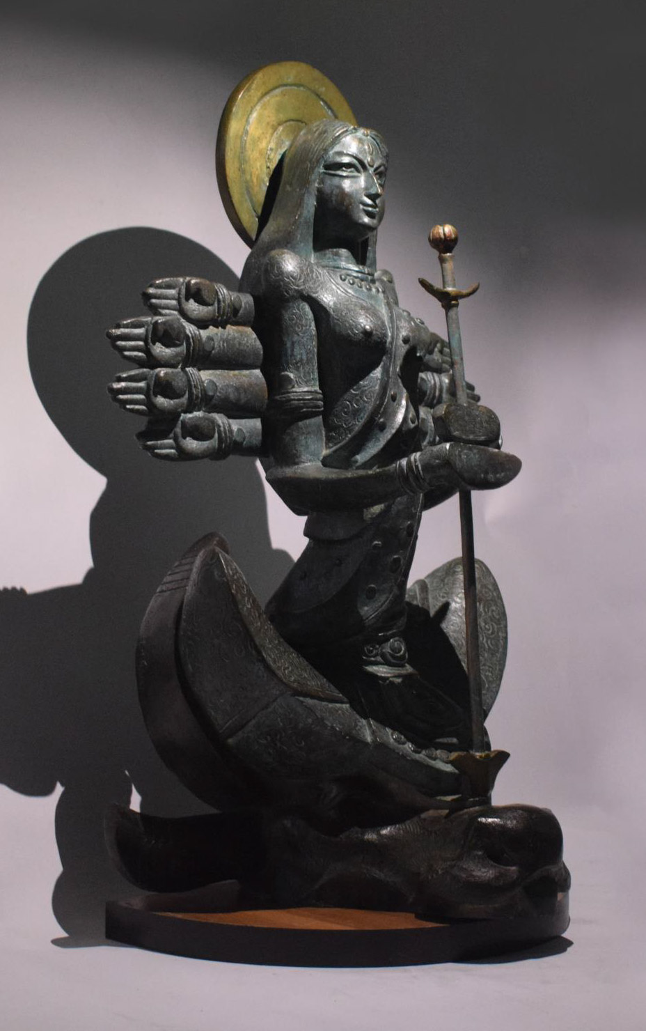 Figurative Sculpture with Bronze"Ishani" art by Debjyoti Purakayastha