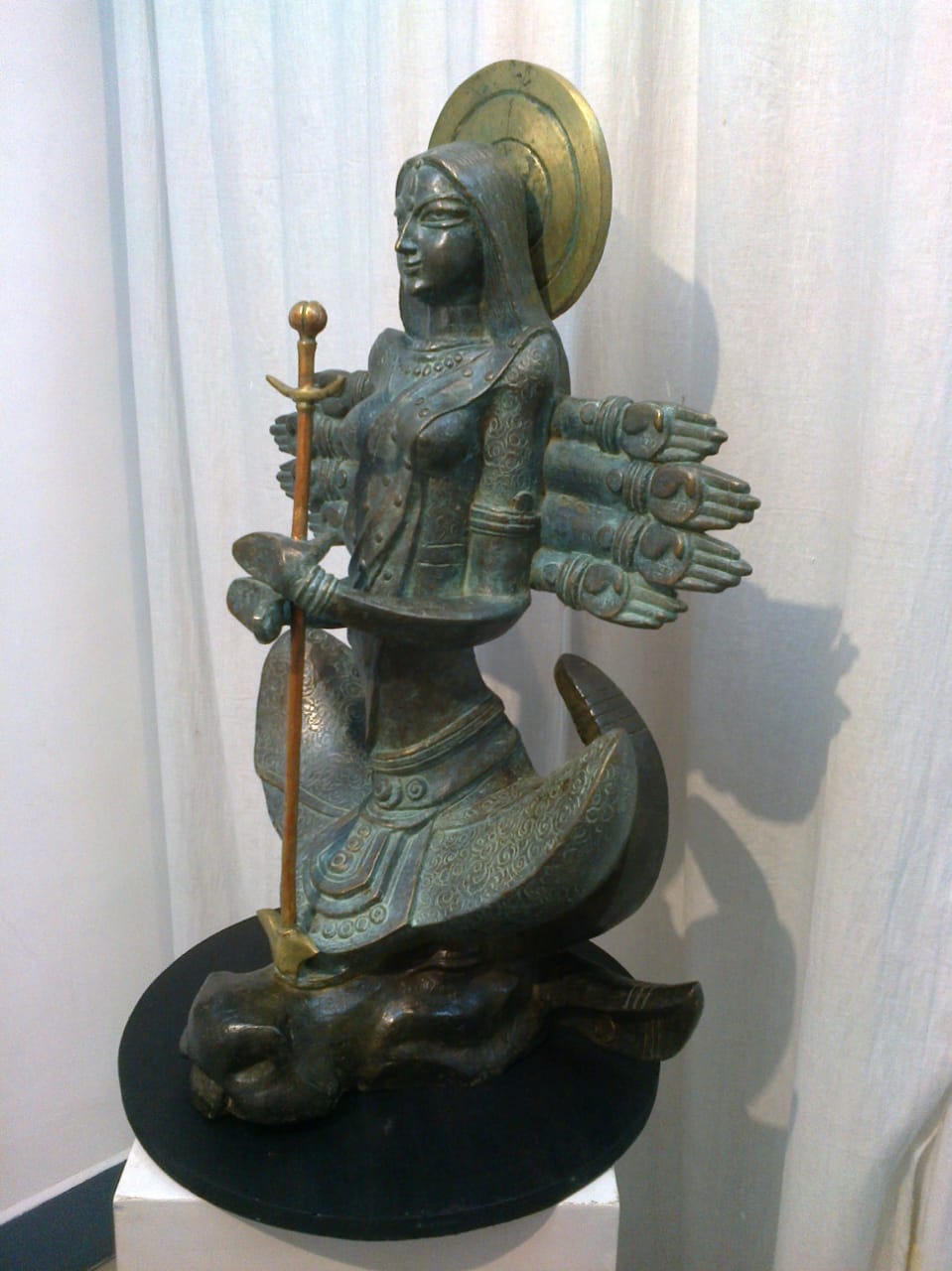 Figurative Sculpture with Bronze"Ishani" art by Debjyoti Purakayastha