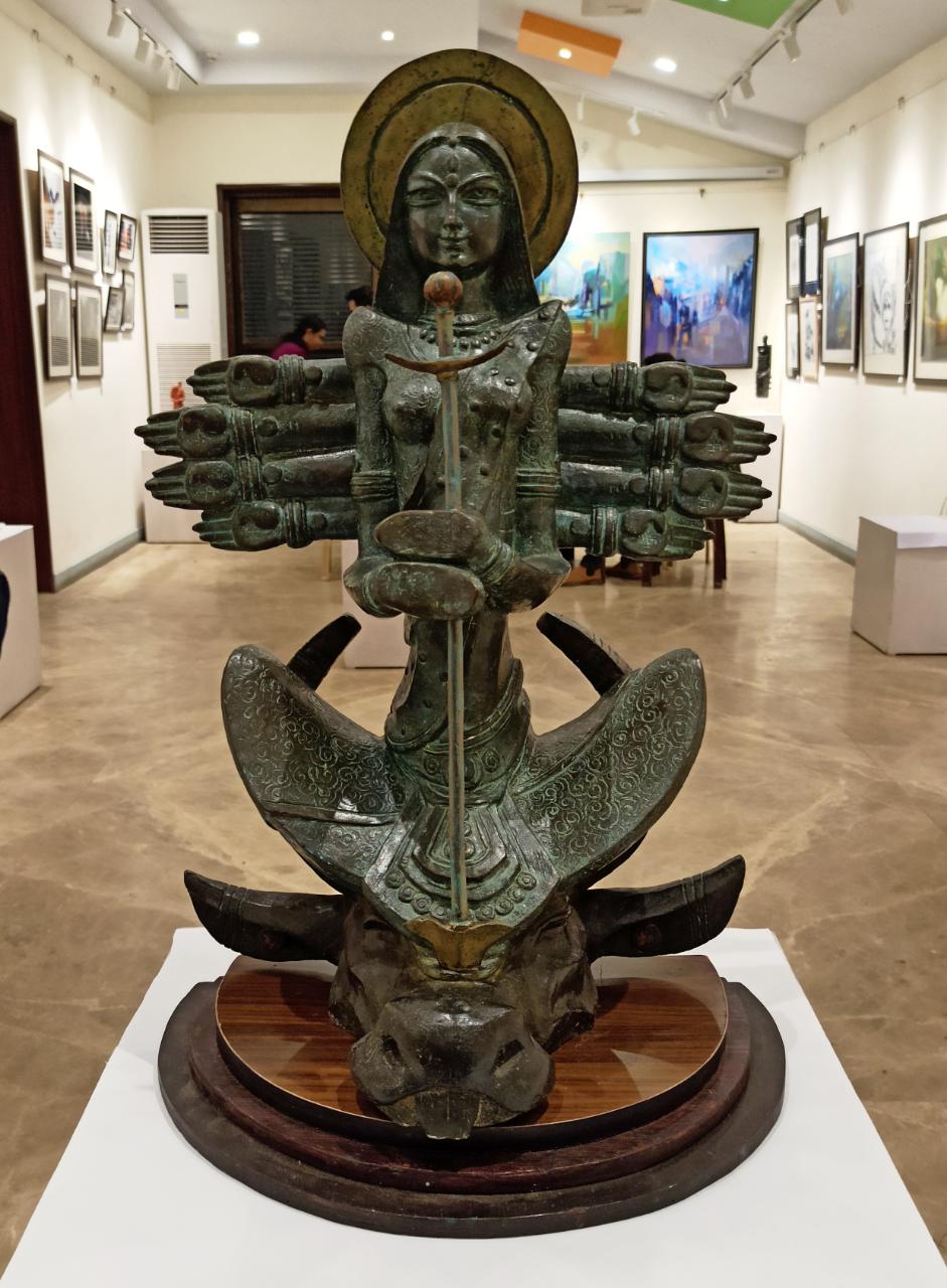 Figurative Sculpture with Bronze"Ishani" art by Debjyoti Purakayastha