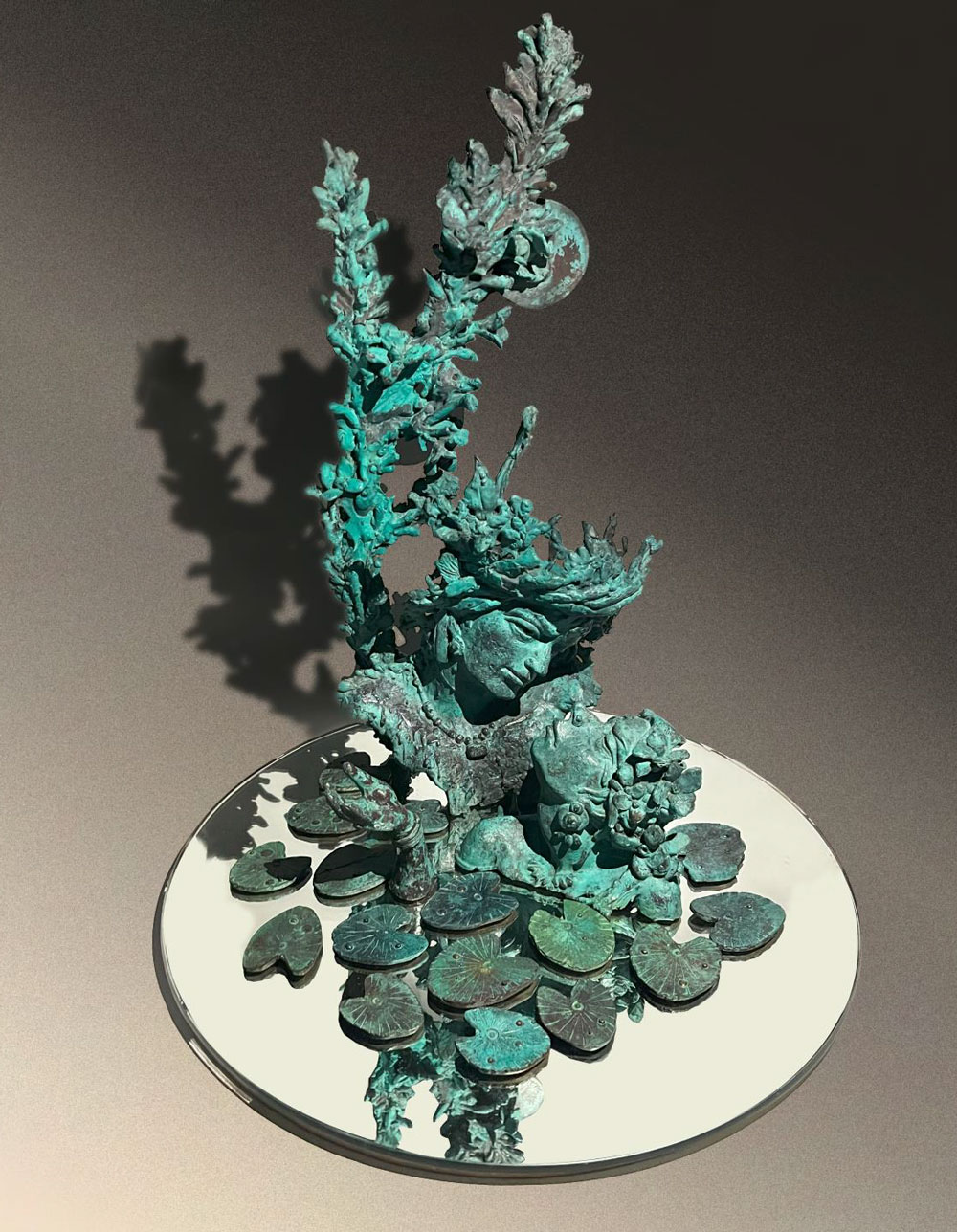 Figurative Sculpture with Bronze"Spring" art by Debjyoti Purakayastha