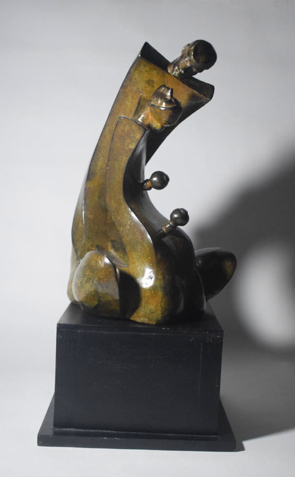 Figurative Sculpture with Bronze"Couple" art by Debjyoti Purakayastha