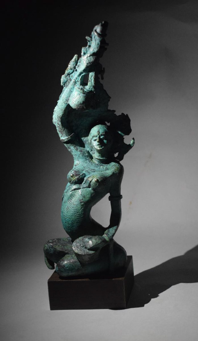 Figurative Sculpture with Bronze"Baul" art by Debjyoti Purakayastha