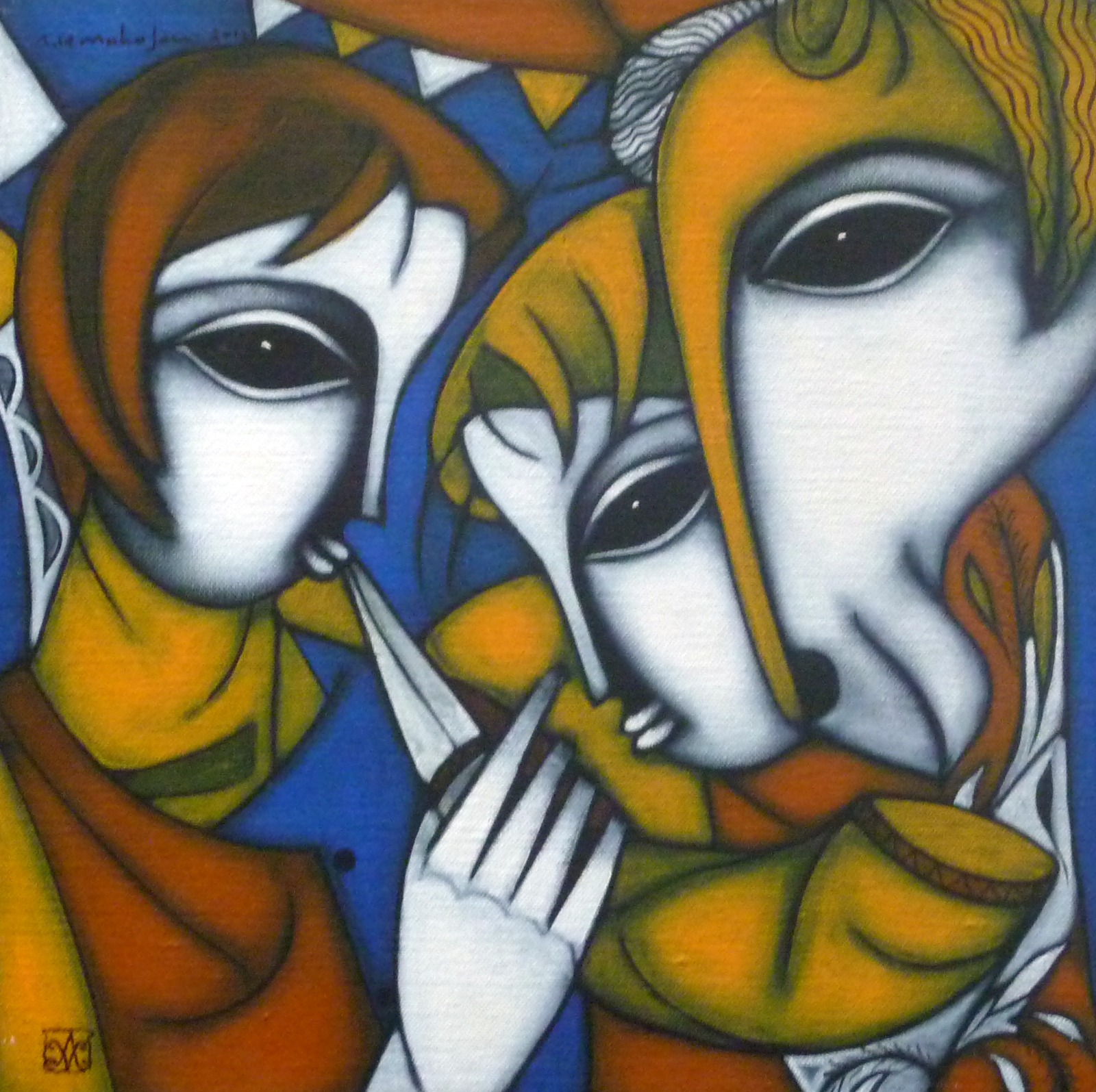 Figurative Painting with Acrylic on Canvas "Untitled-180" art by Arvind Rajaram Mahajan