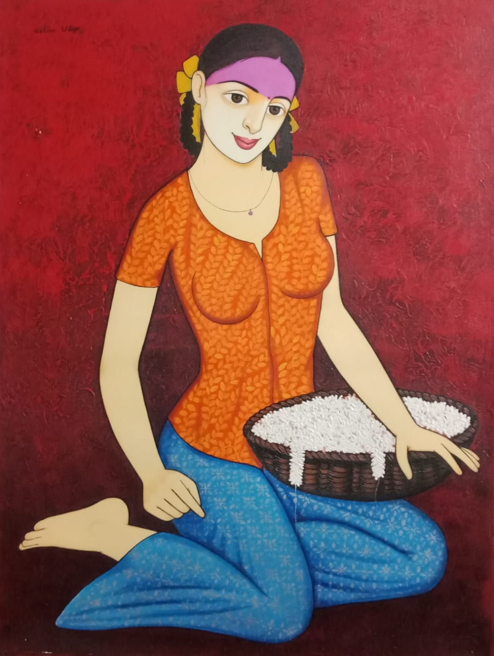 Figurative Painting with Acrylic on Canvas "Untitled-2225" art by Nitin Utge