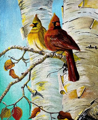 Cardinal-2-Acrylic-Painting-Pallavi-Singhal-IndiGalleria-IG363