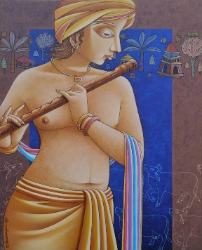 Krishna-Acrylic-Painting-24x30-Dipnarayan-Paul-IndiGalleria-IG418