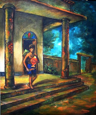 Ancient-Acrylic-Painting-Soumen-Das-IndiGalleria-IG275